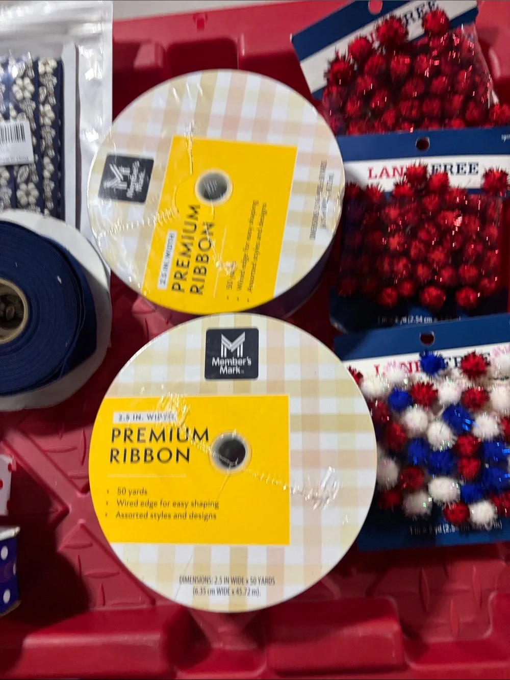 Red White and Blue Decorative Ribbon Bundle
